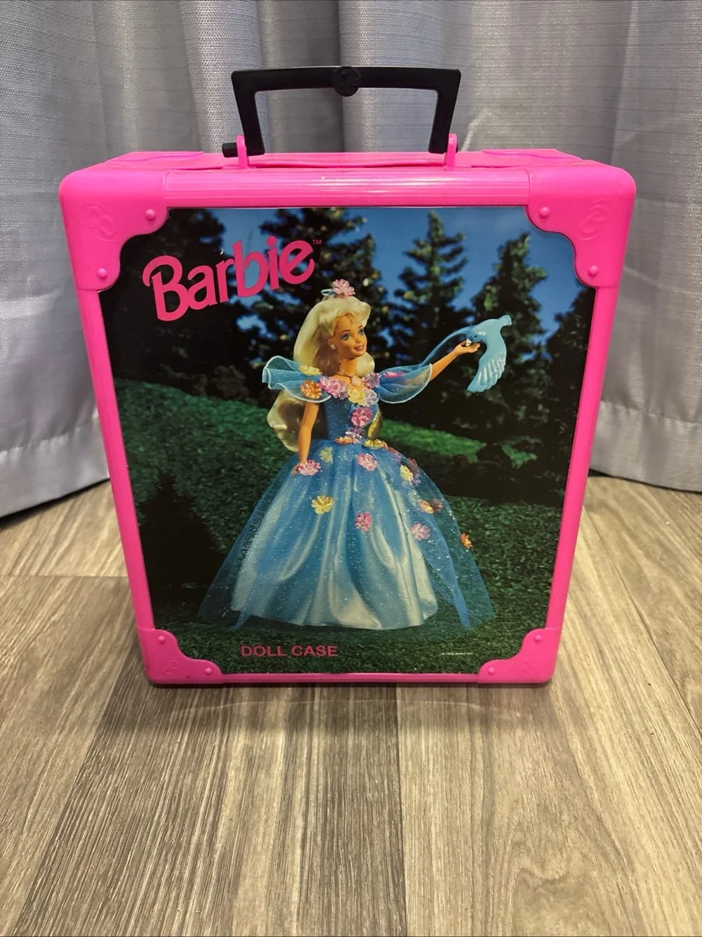 Vintage 1995 Pink Bubble Songbird Barbie Doll Case Wardrobe Trunk W/ 1999 Barbie